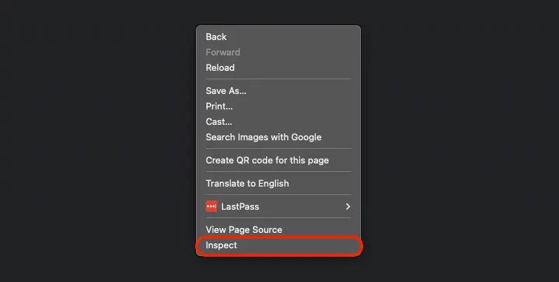 Inspect button highlighted in a prompt inside Open DevTools
