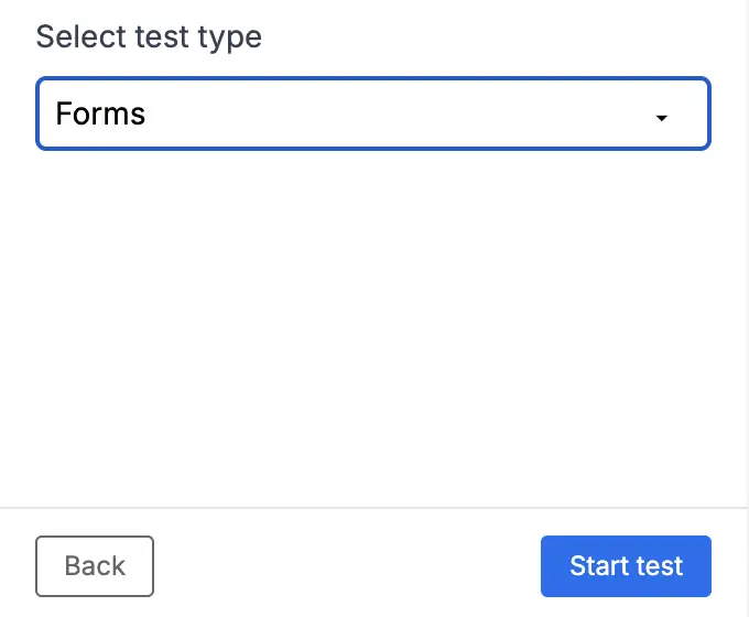 Select Assisted Test type