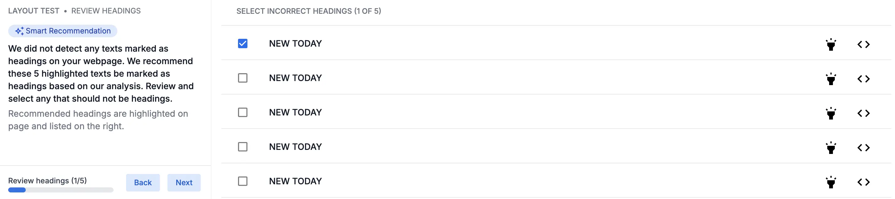 Select the form to test