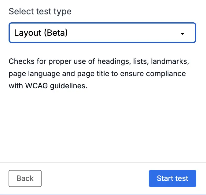 Select Assisted Test type