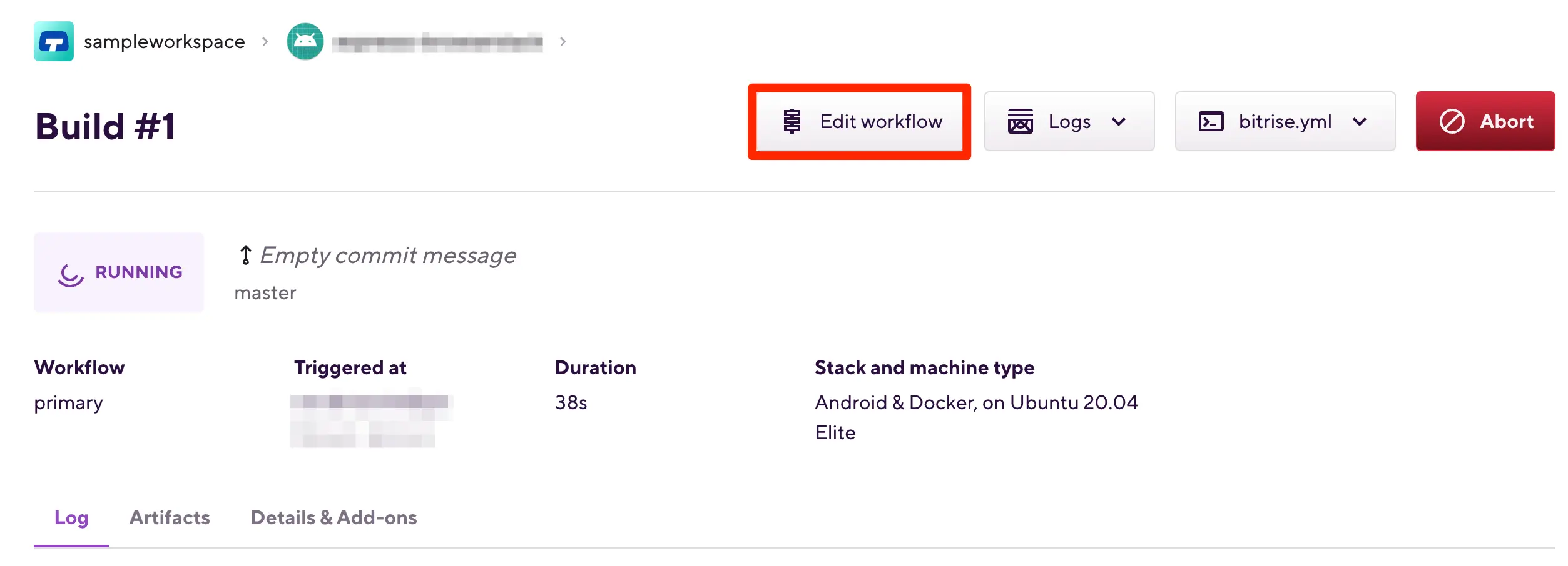 Edit workflow in Bitrise