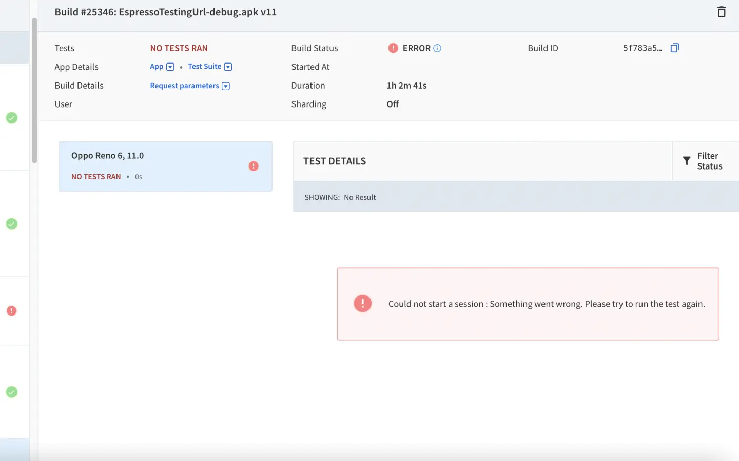 Dashboard Image for BrowserStack Issue