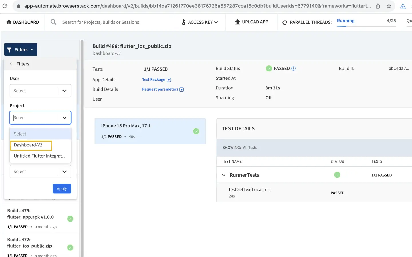 Organize tests using project