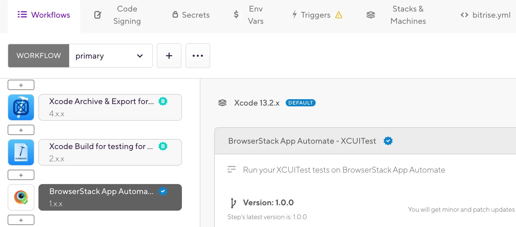 Steps in Bitrise
