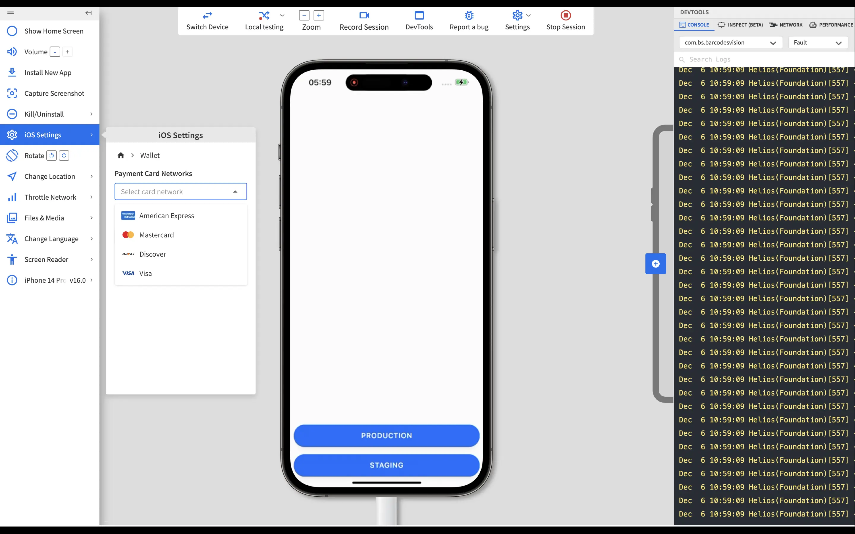 Select payment card network