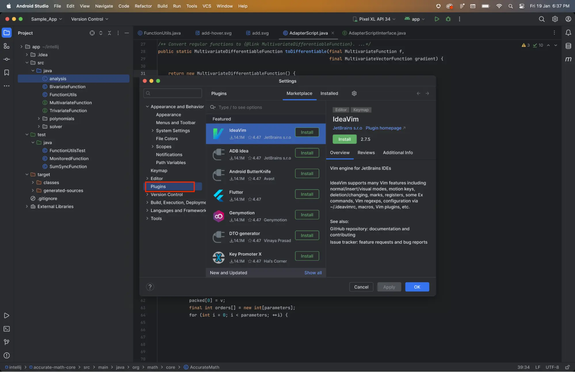 Click Plugins from the left pane