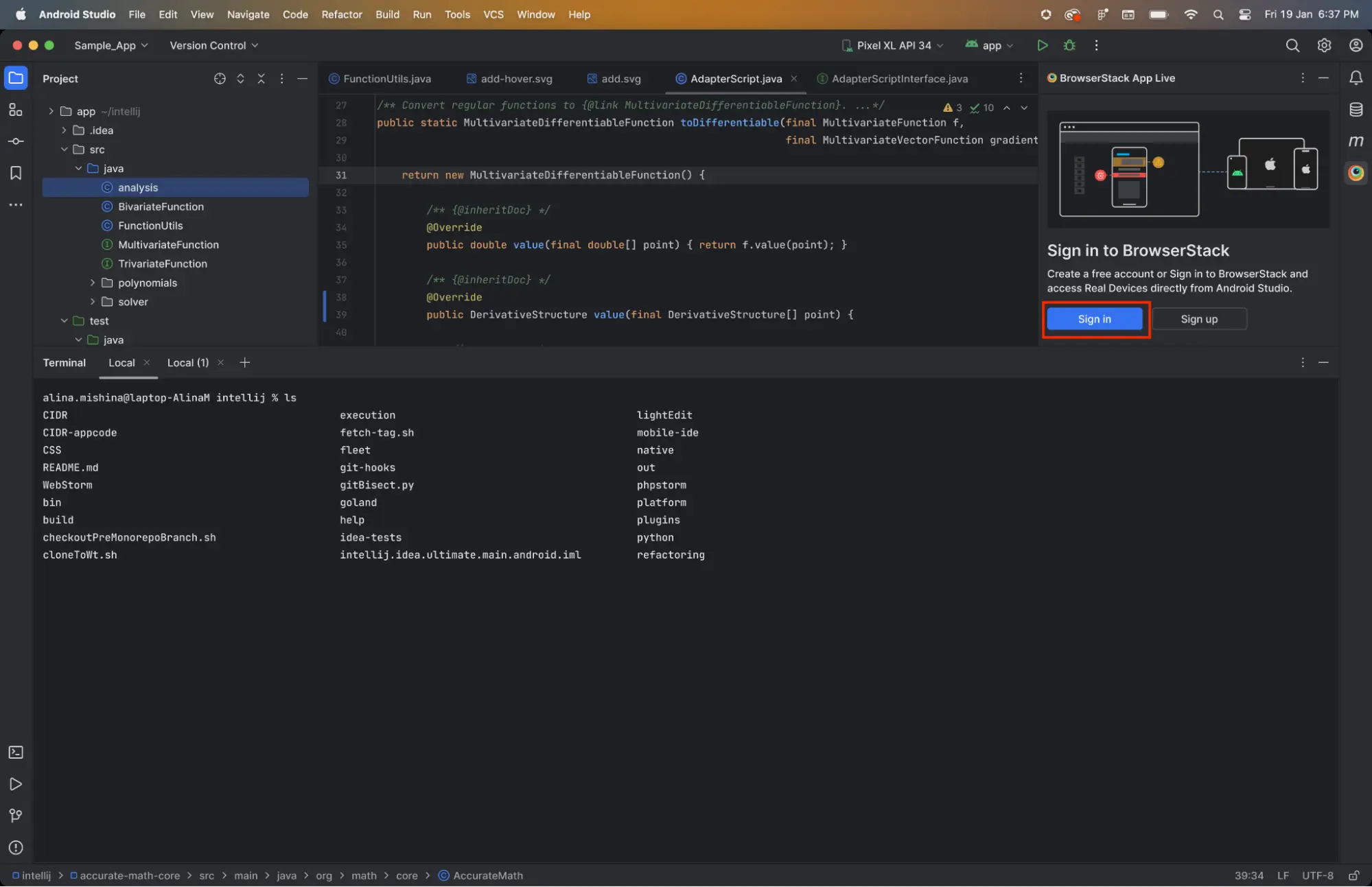 Sign in to BrowserStack