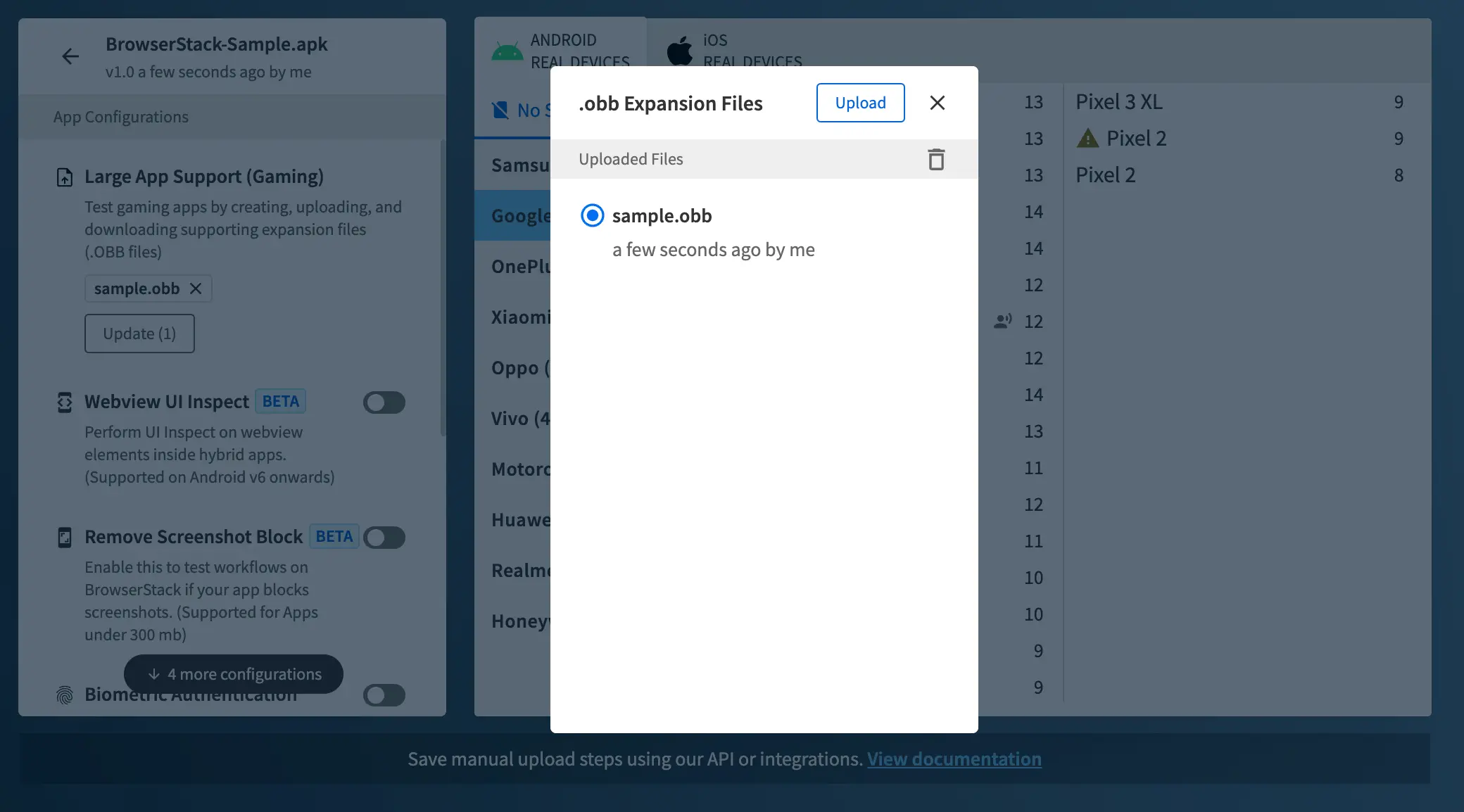 OBB filename displayed