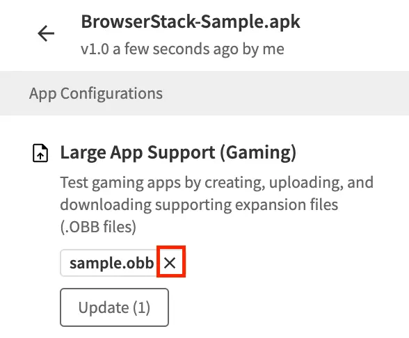 Click close icon to remove file