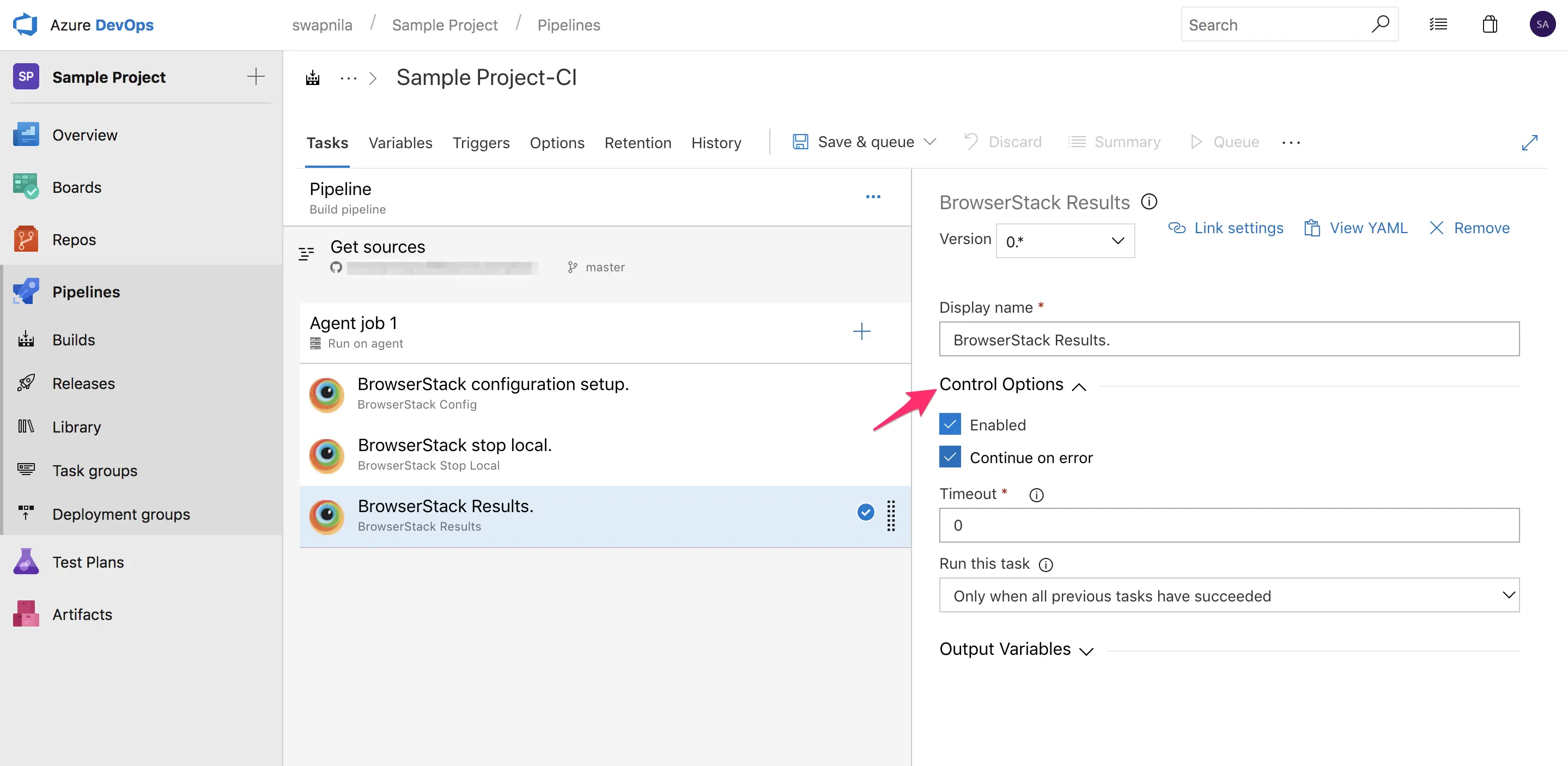 Embedding test reports - View errors
