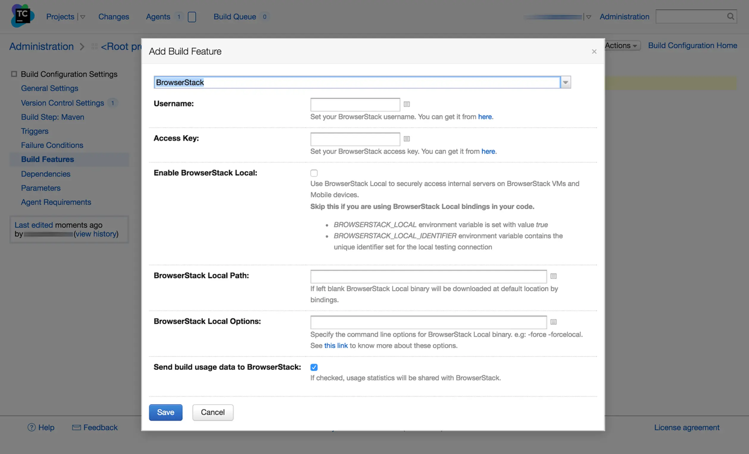 Add BrowserStack configuration