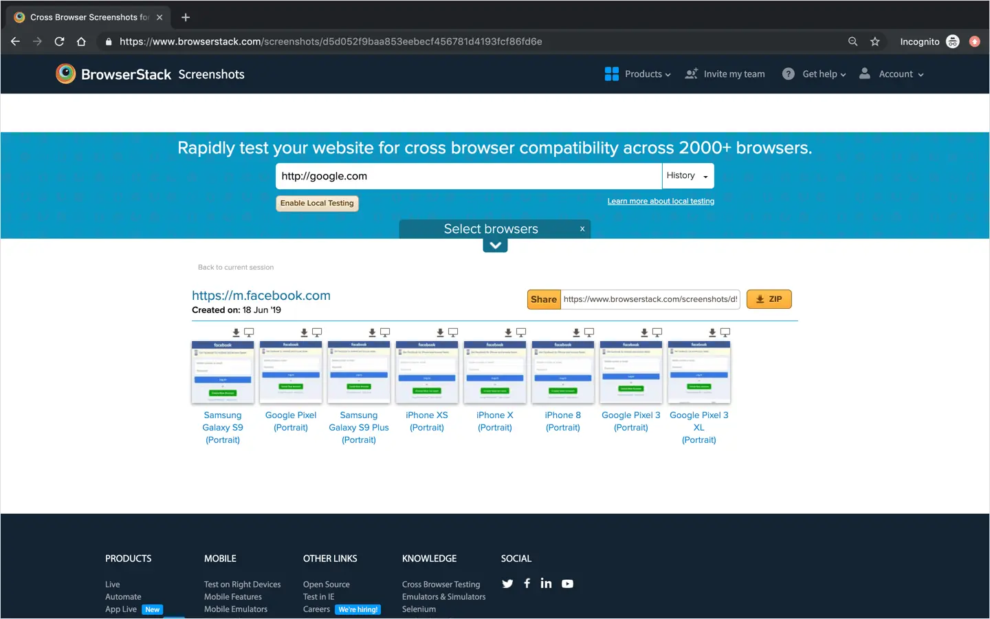 Wordpress Screenshots across ten different responsive desktop and mobile combinations