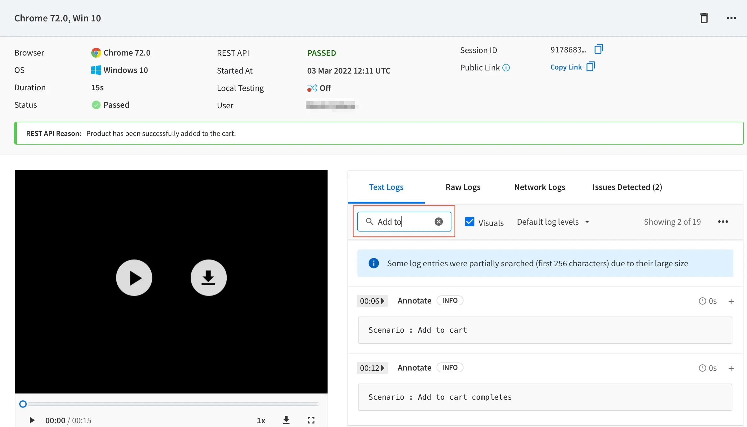 Console Annotation searching