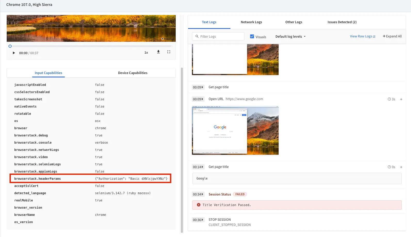 Custom HTTP Header in BrowserStack Automate dashboard