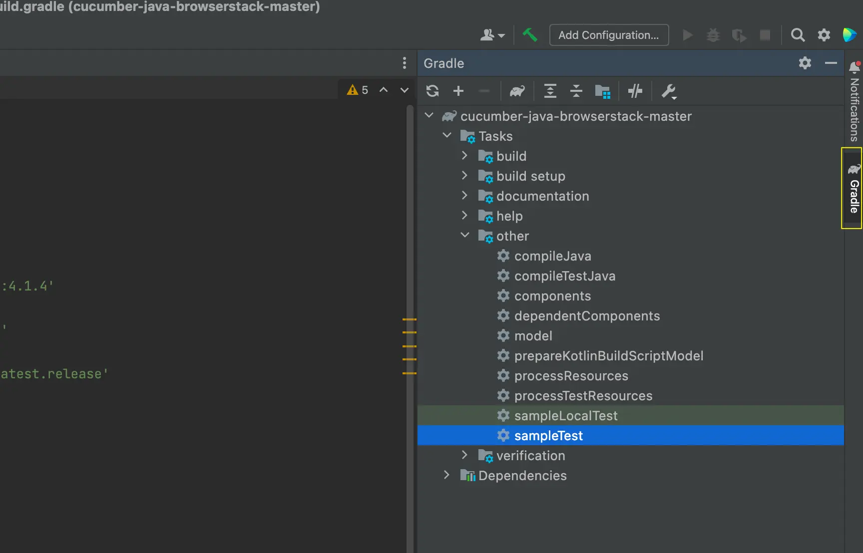 IntelliJ IDE Configuration Gradle