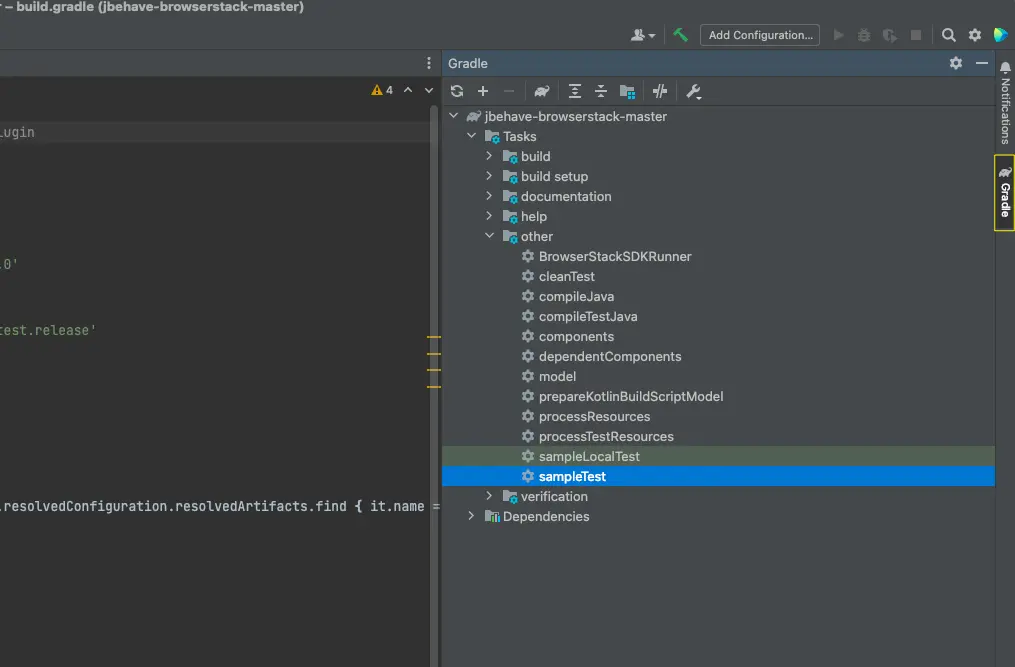 IntelliJ IDE Configuration Gradle