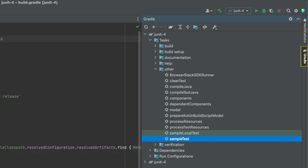 IntelliJ IDE Configuration Gradle