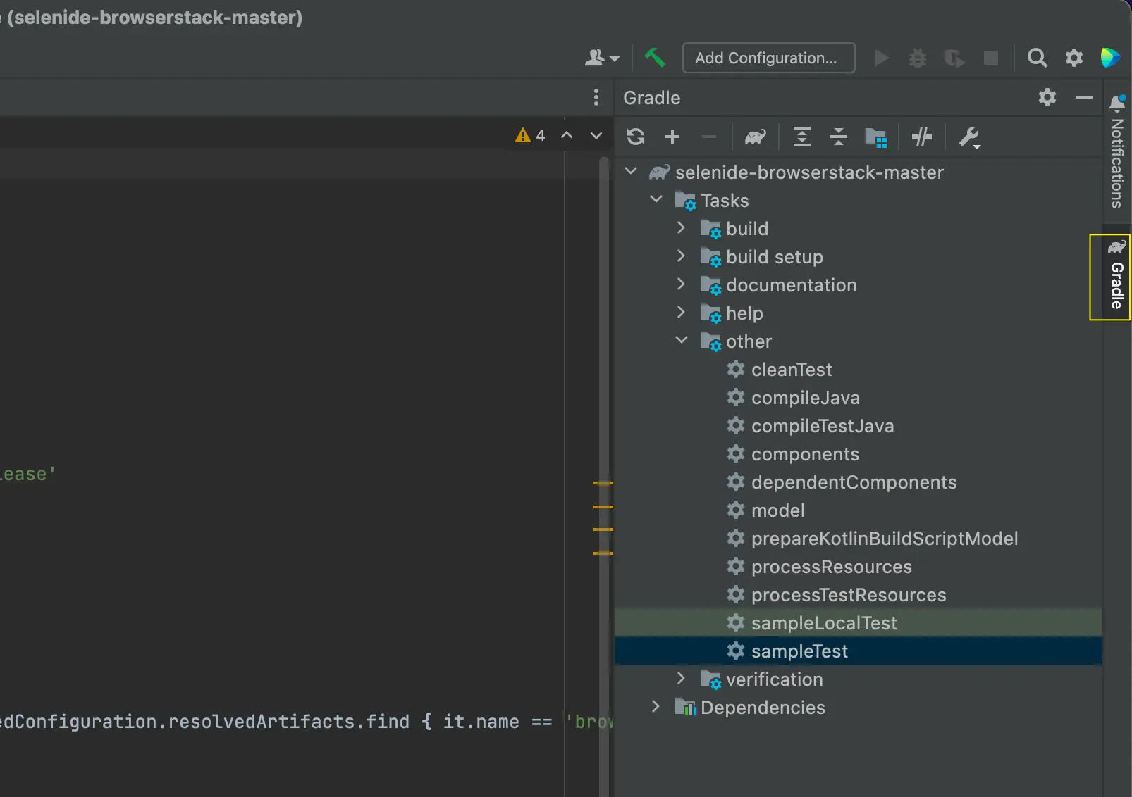IntelliJ IDE Configuration Gradle