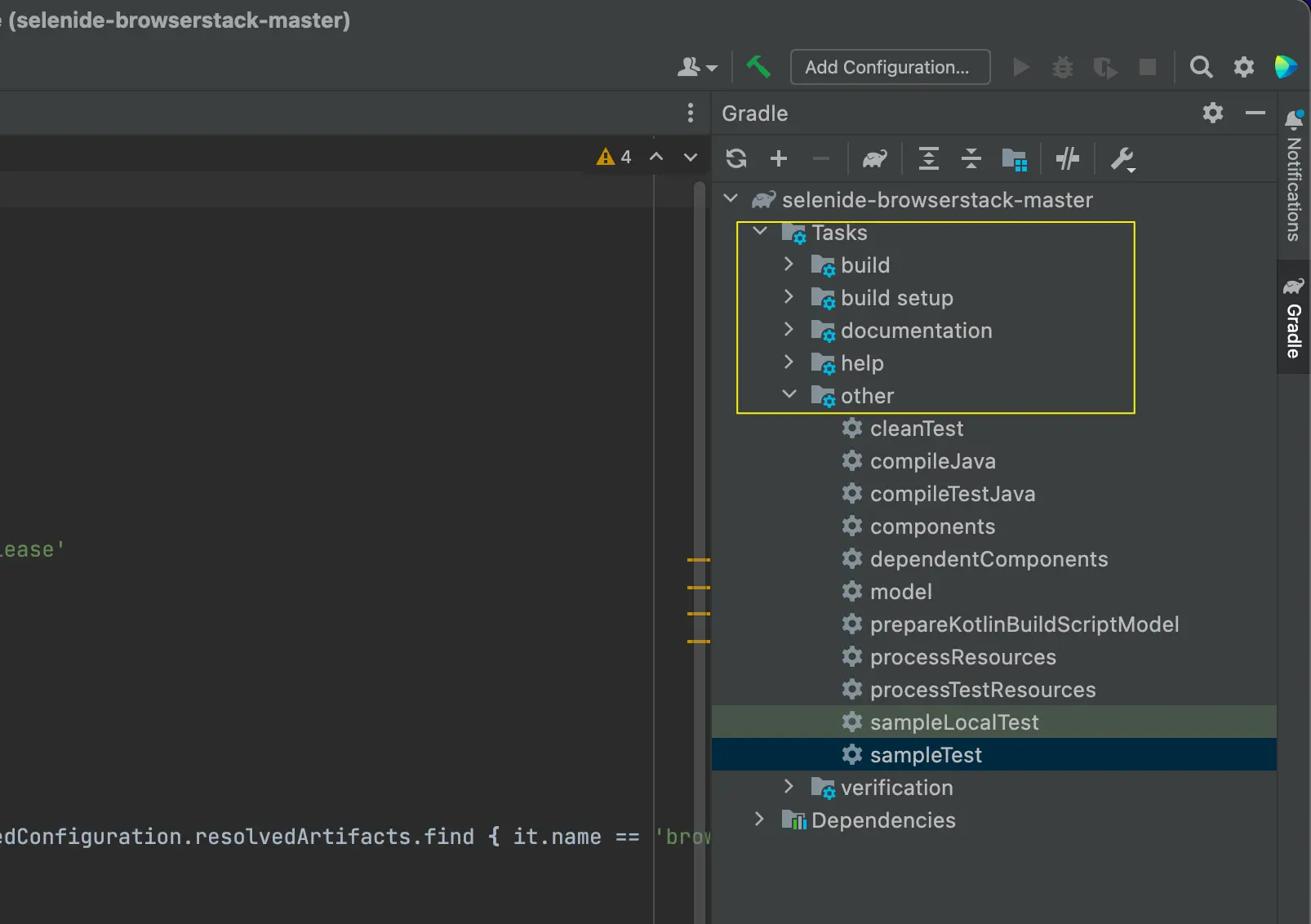 IntelliJ IDE Configuration Gradle