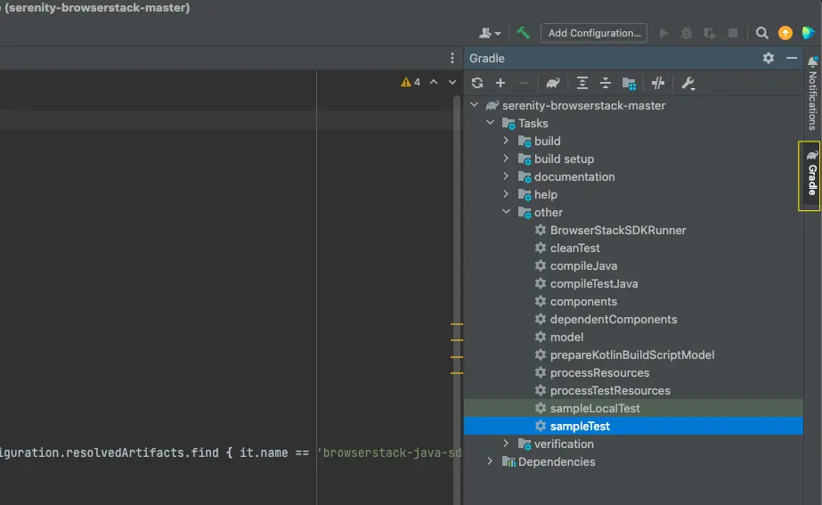 IntelliJ IDE Configuration Gradle