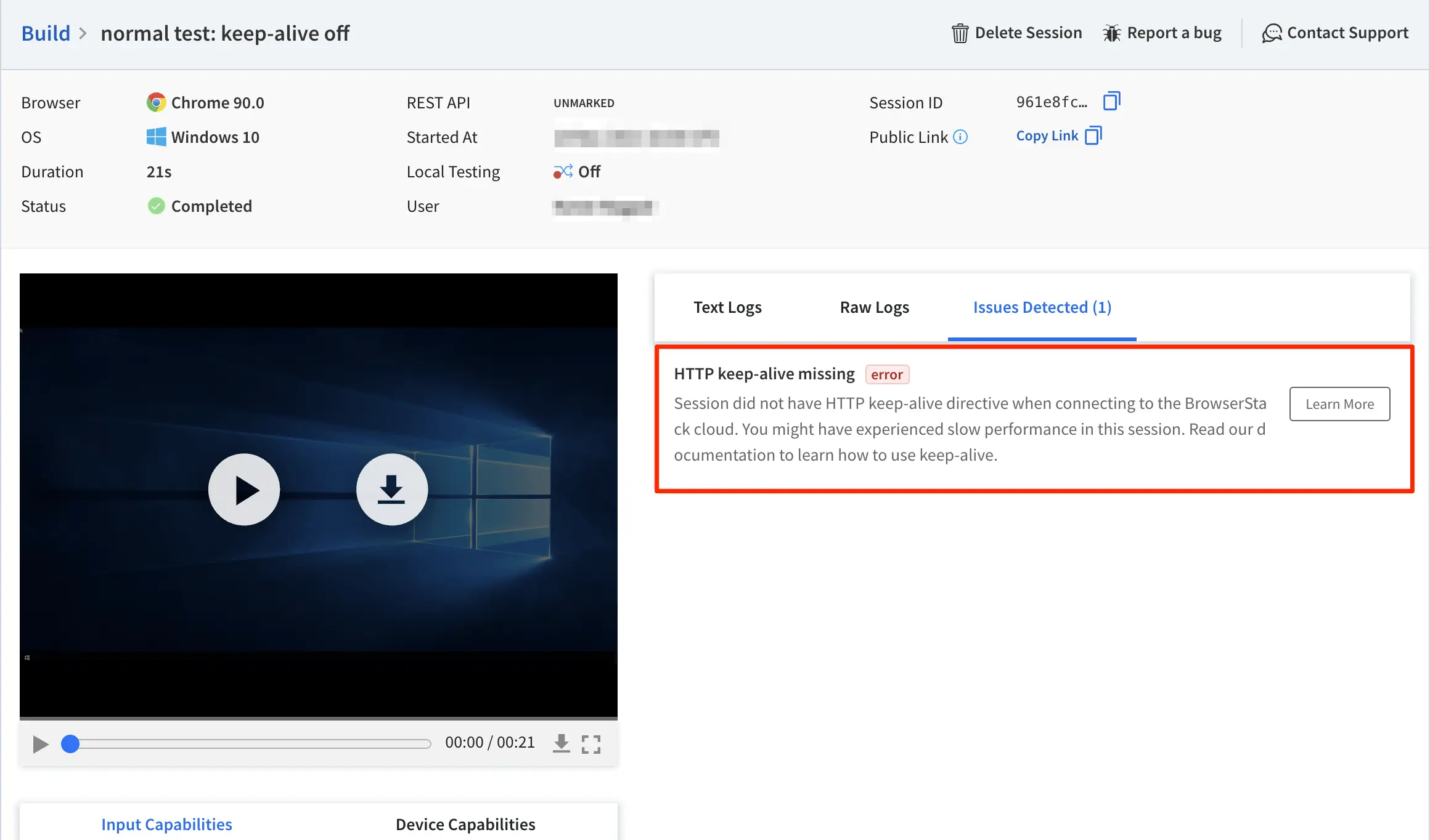 keep-alive missing issue in Automate