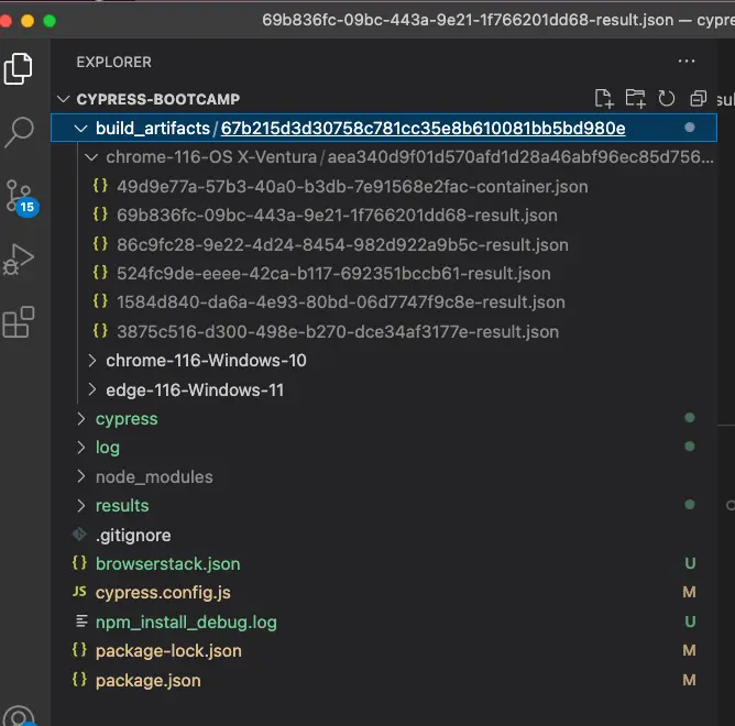A sample folder structure