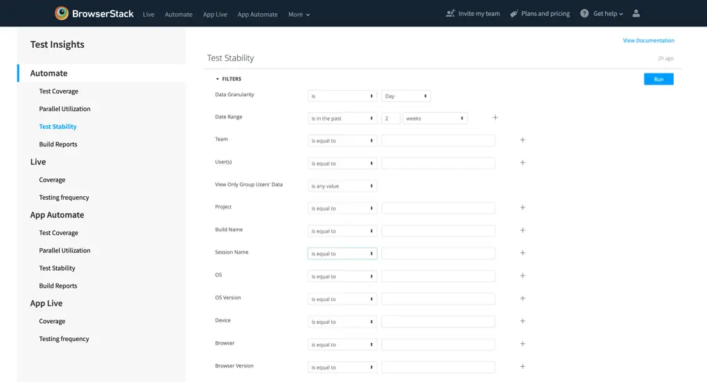 Available filters