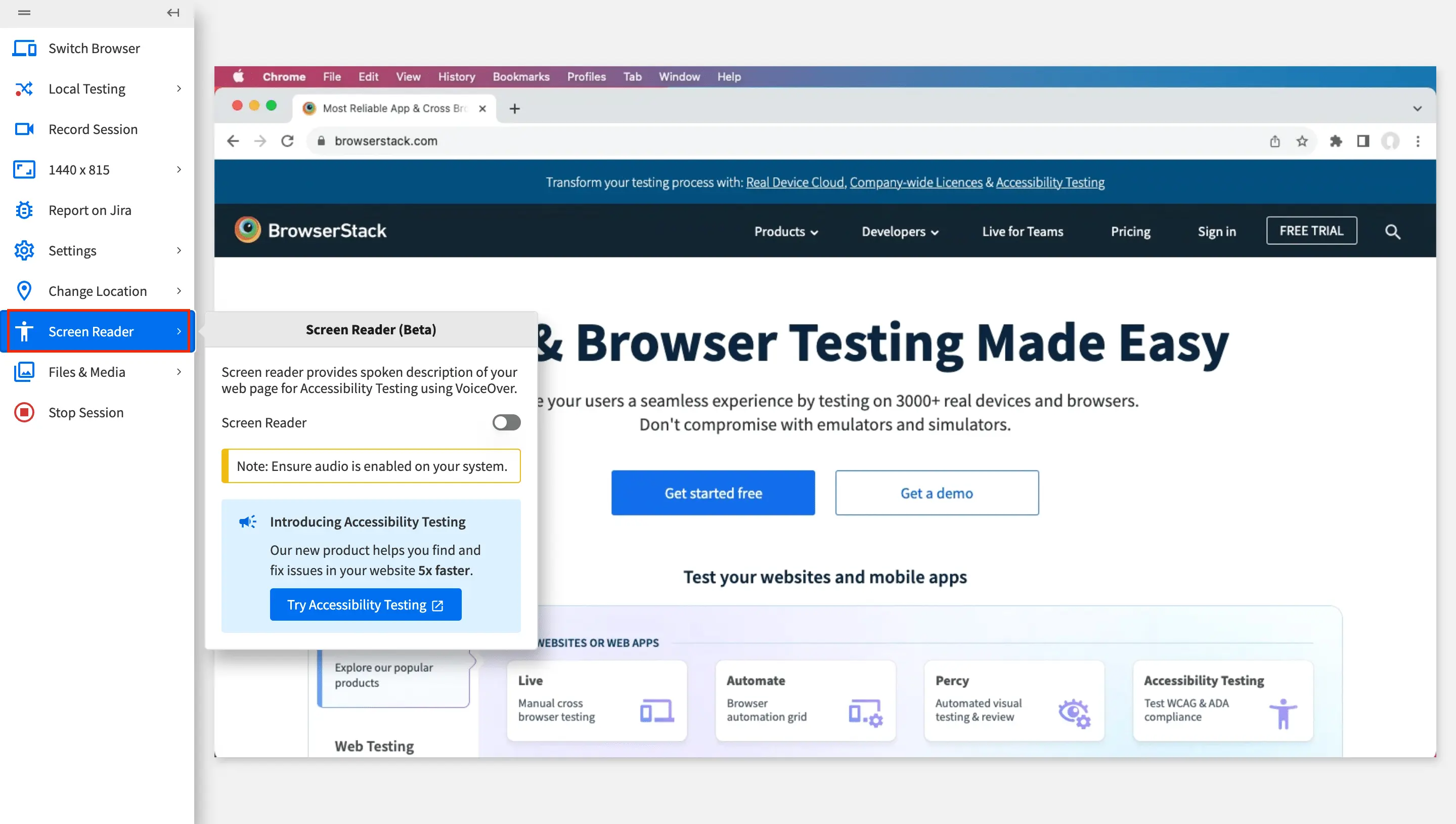 Accessing Screen Reader