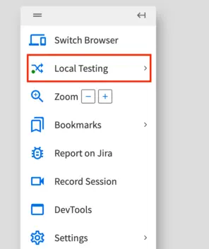 Indicator to denote local testing is enabled