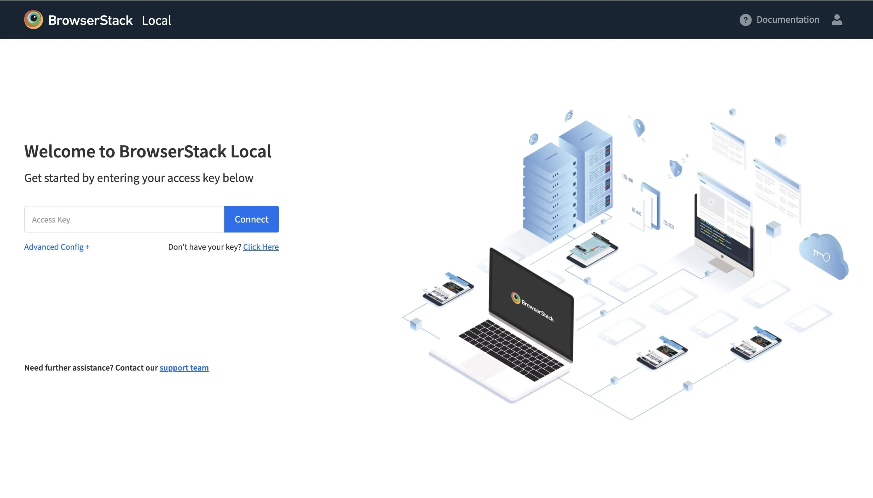 Local Console connection page