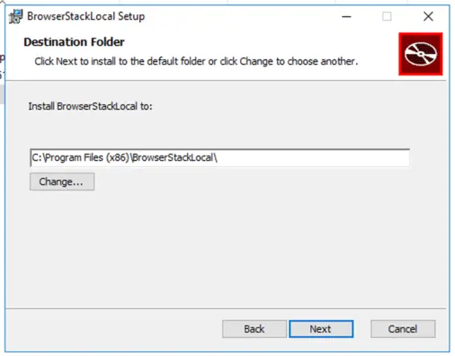 Destination folder