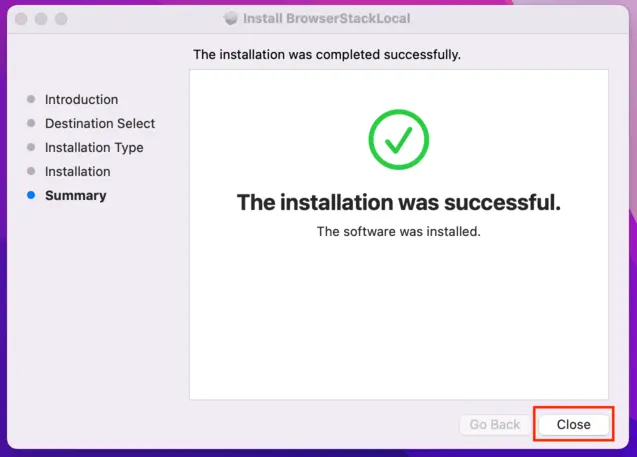 Click the close button