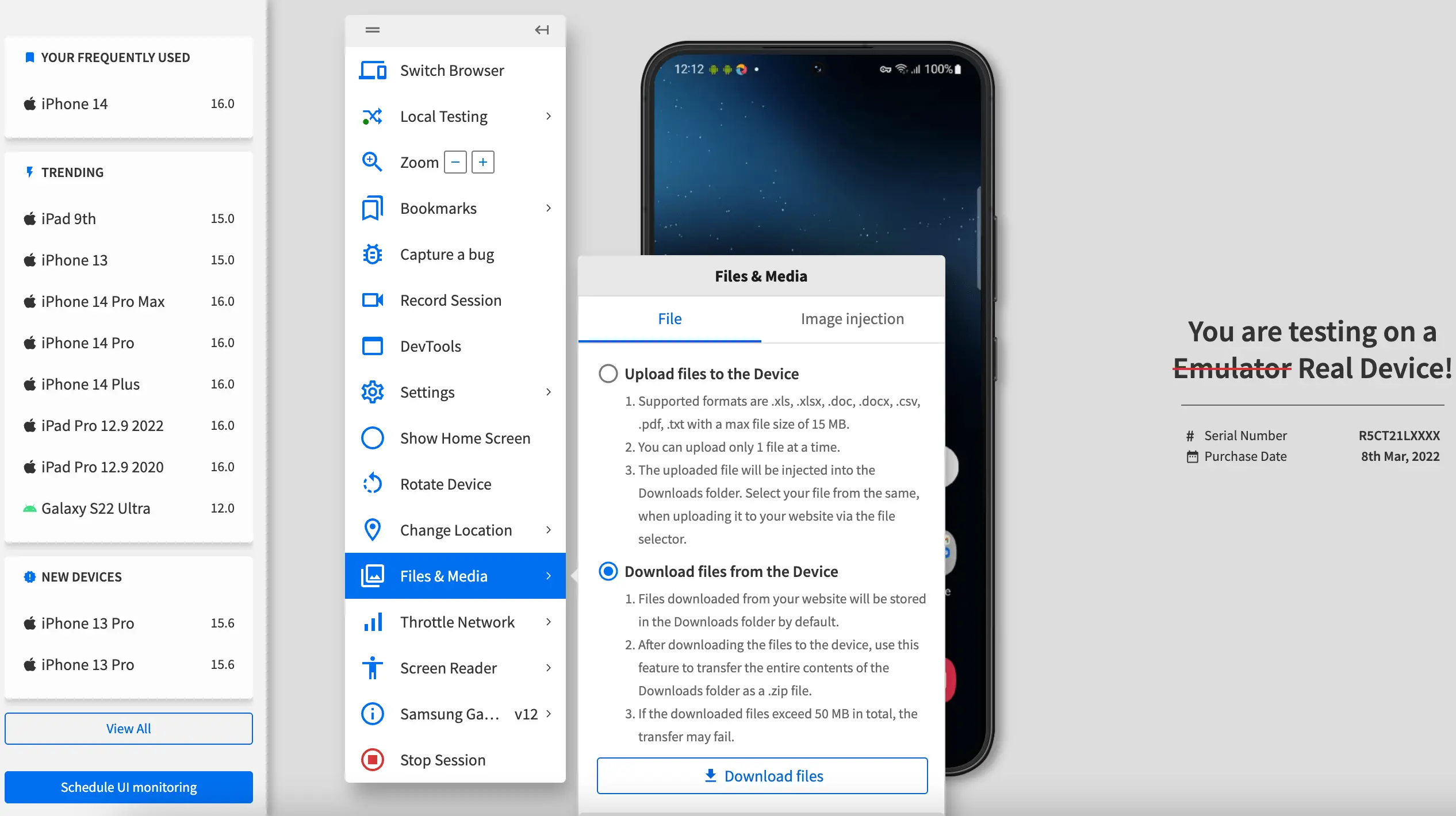 Click the Download files button