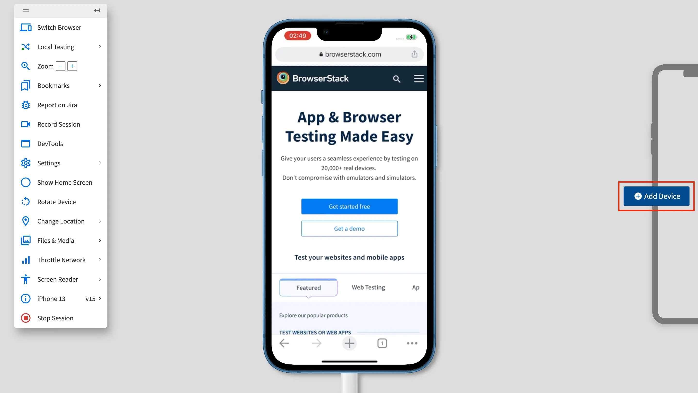 Click the Add Device button