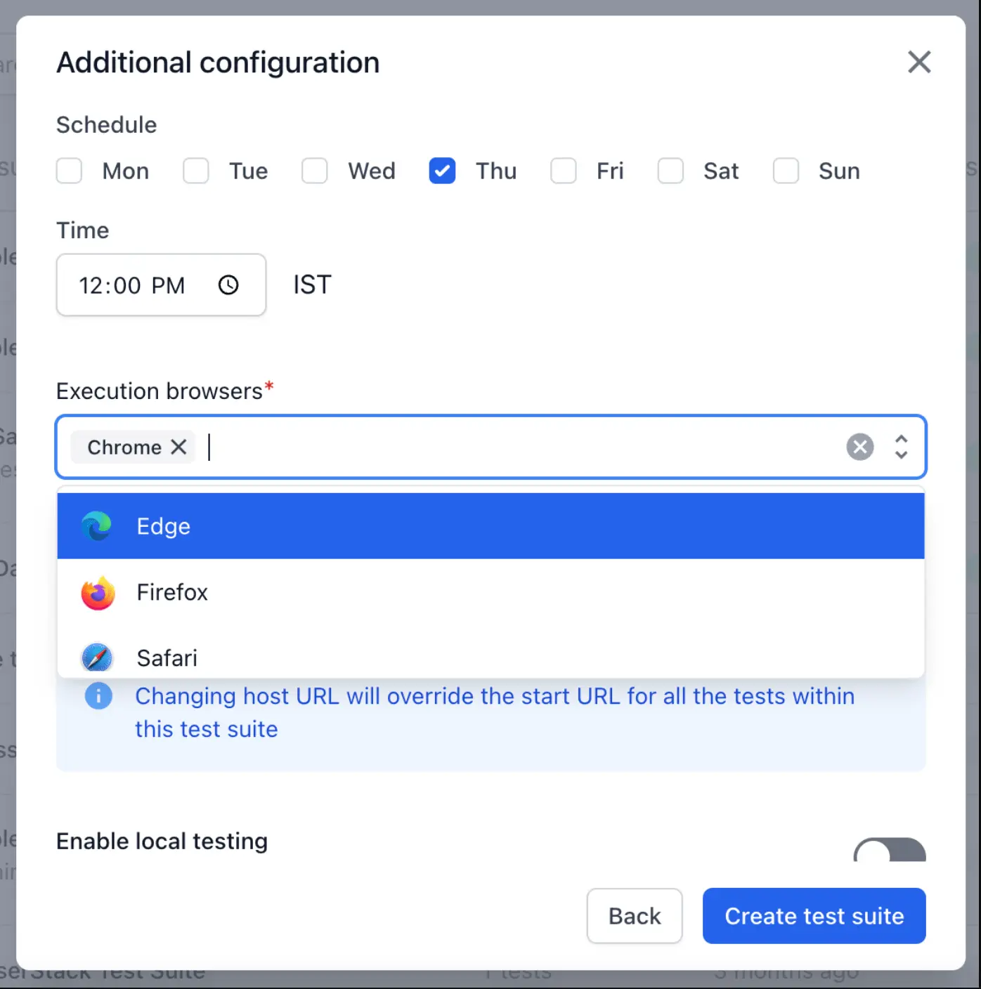 Configuring browsers