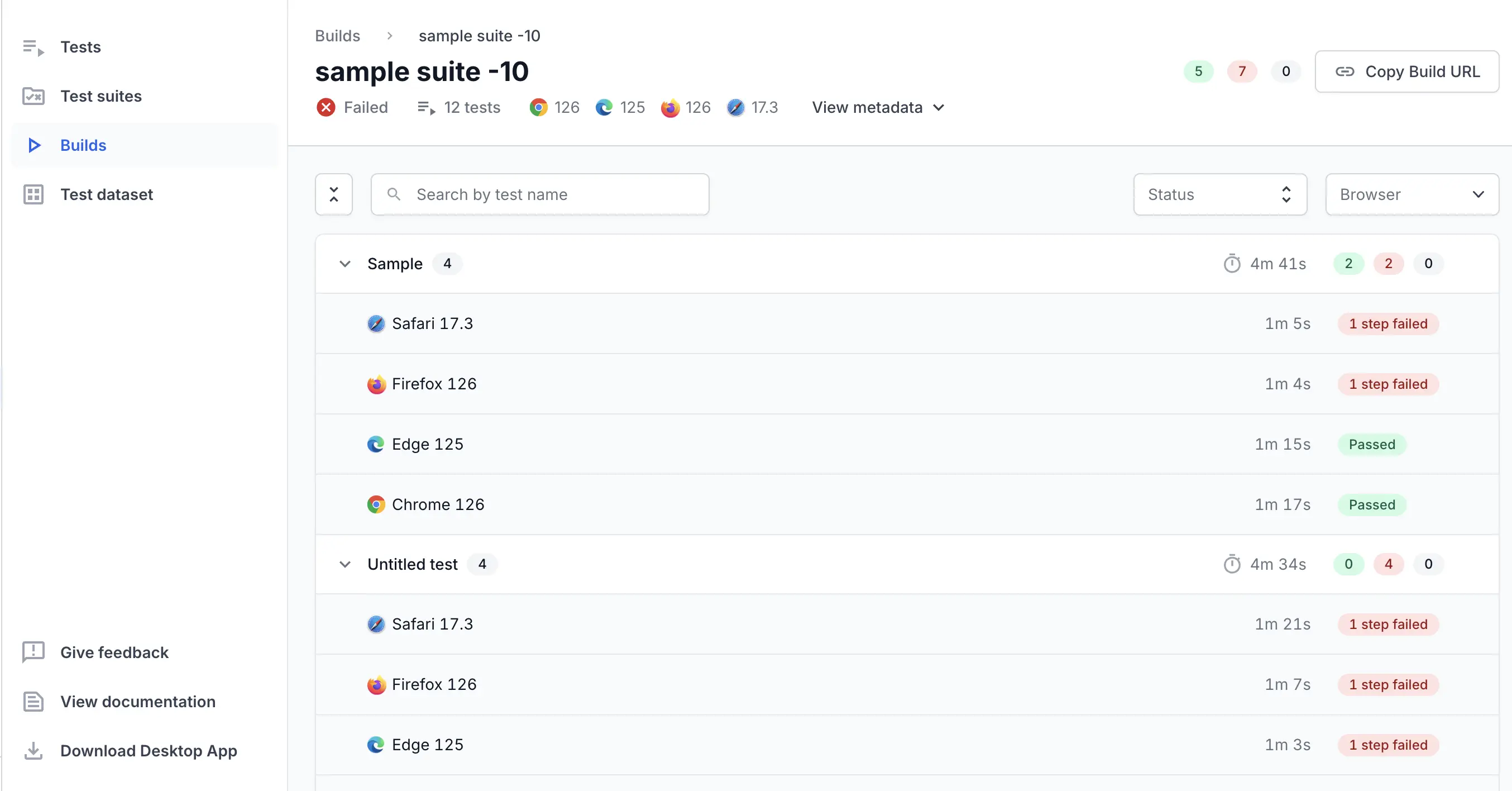 BView the Build Summary