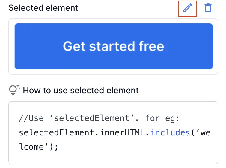 Edit the selected element