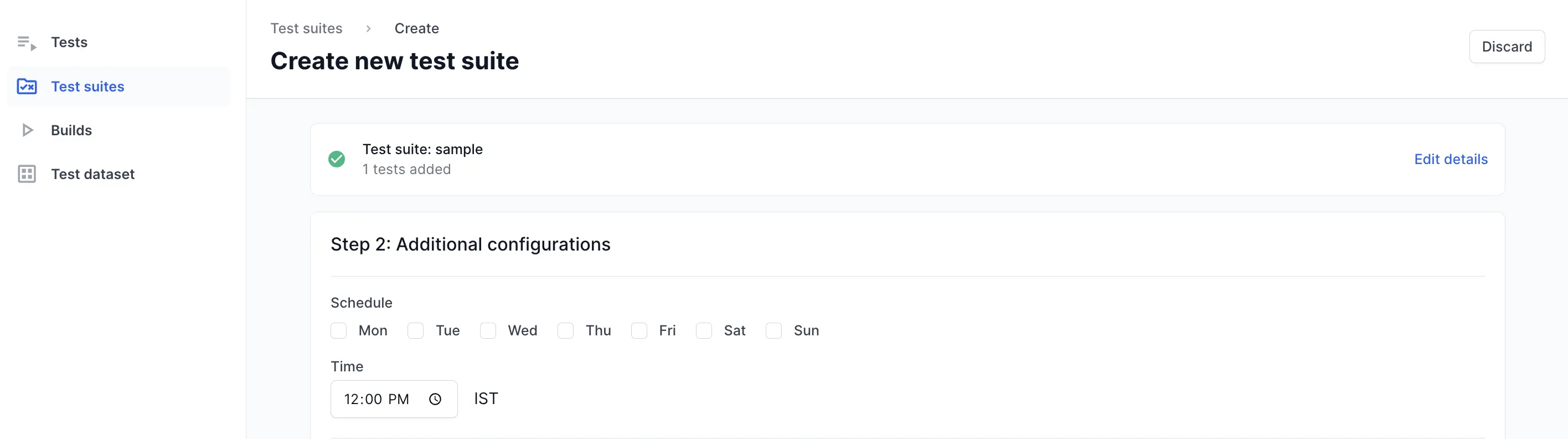Add more configuration options for tests