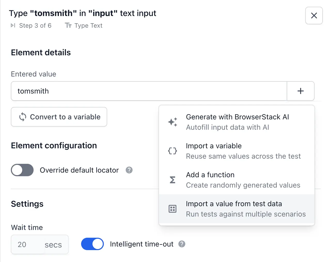 Import a test dataset