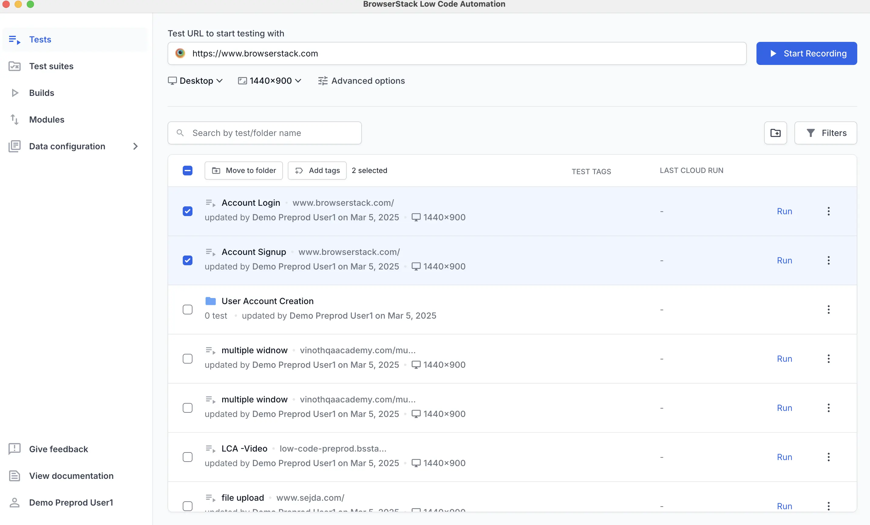 Move tests to folder