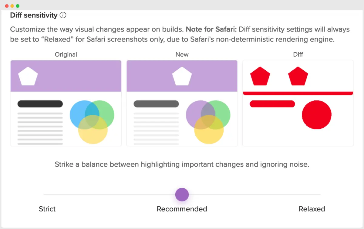 Set diff sensitivity to Recommended