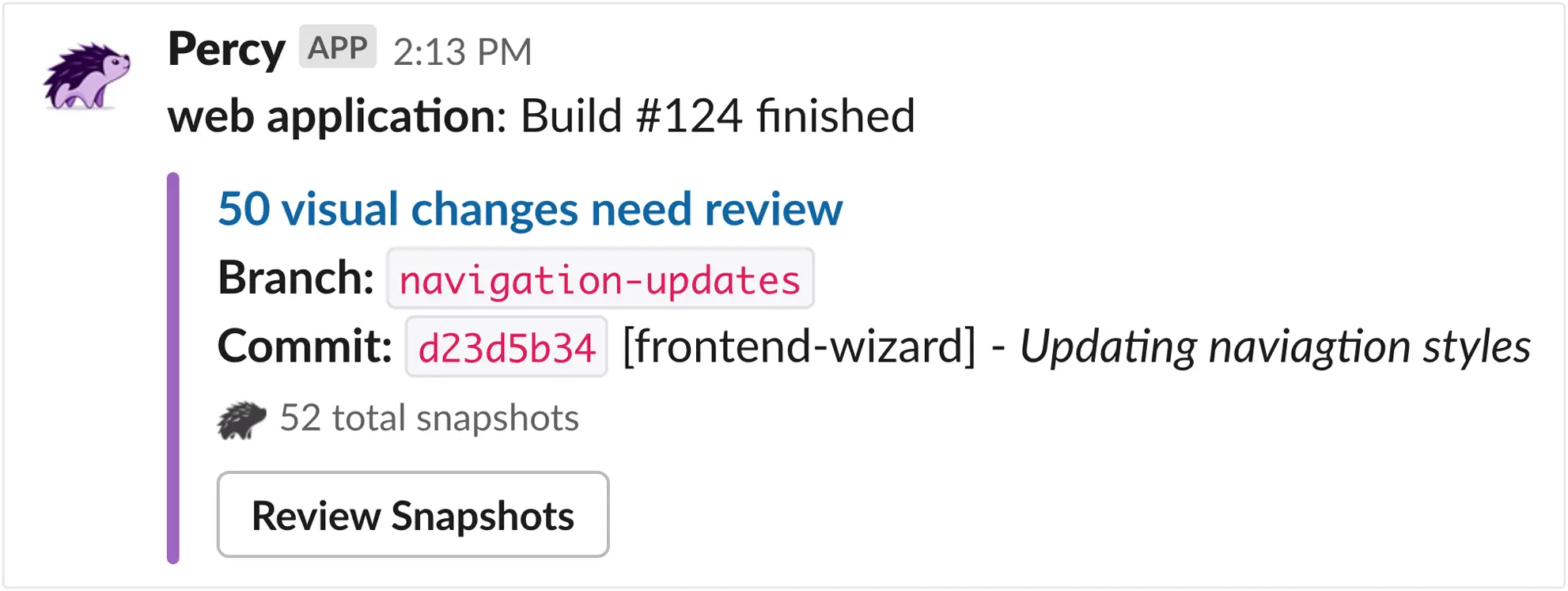 Percy-Slack Integration - Notifications