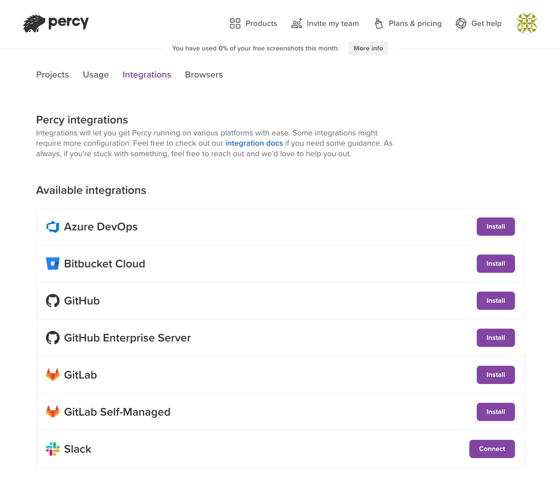 View the Available Integrations