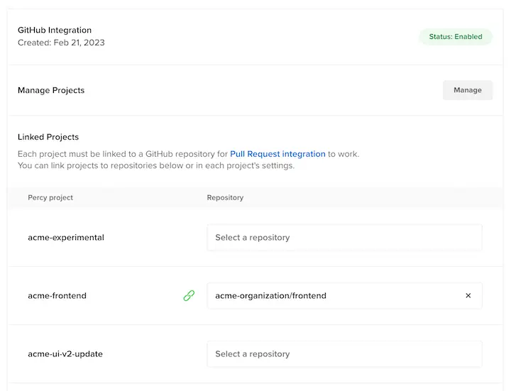 Link a project to a repository
