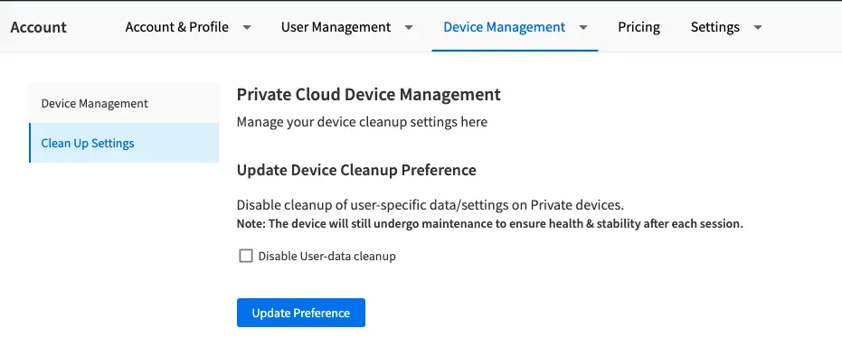 disable cleanup