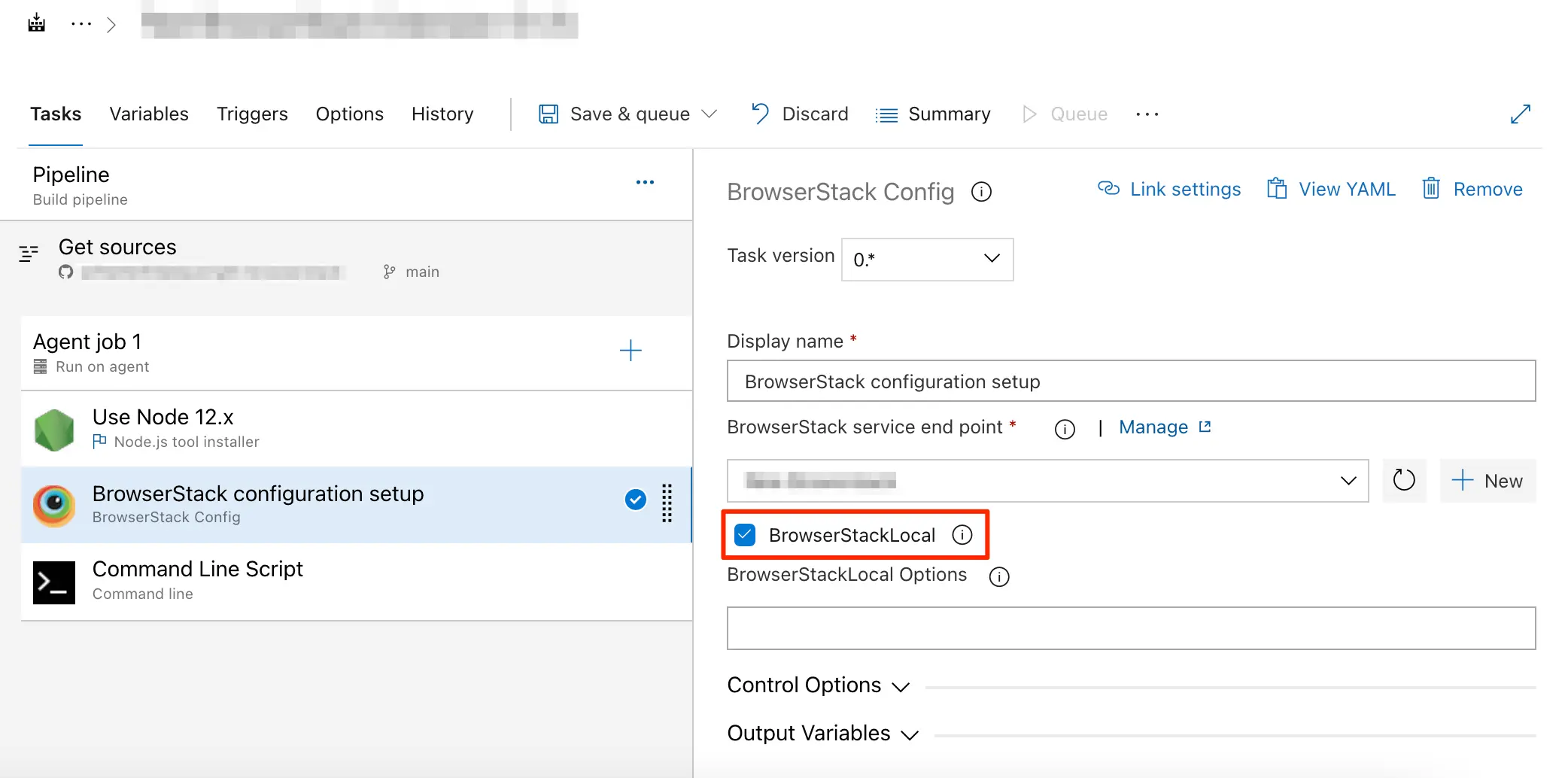 Select browserstacklocal