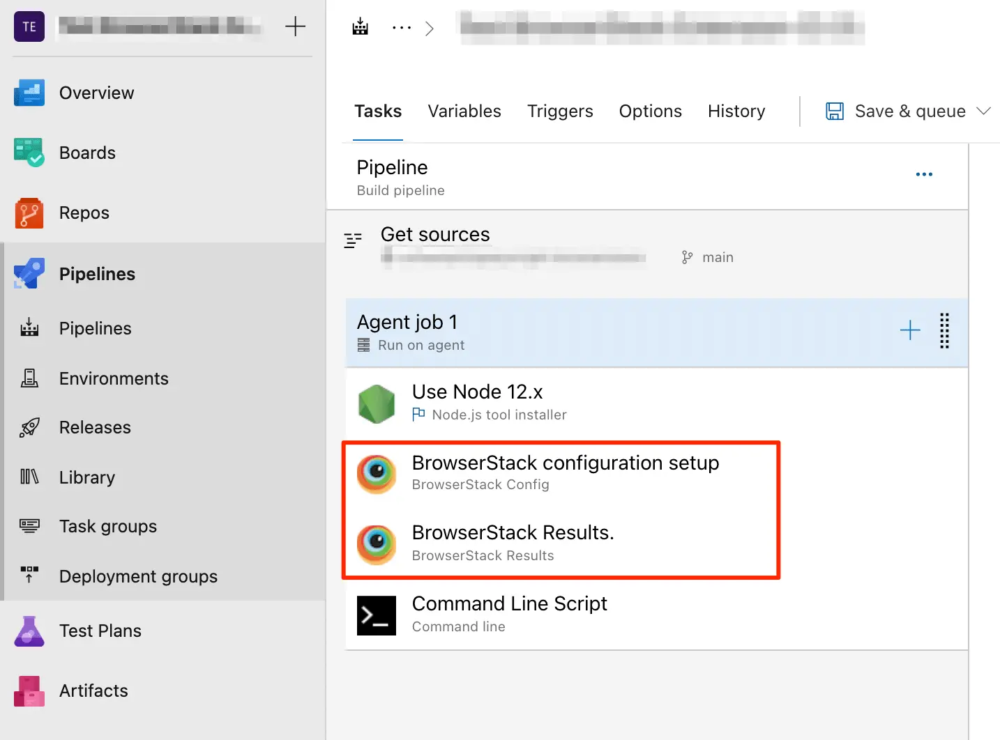 BrowserStack tasks added