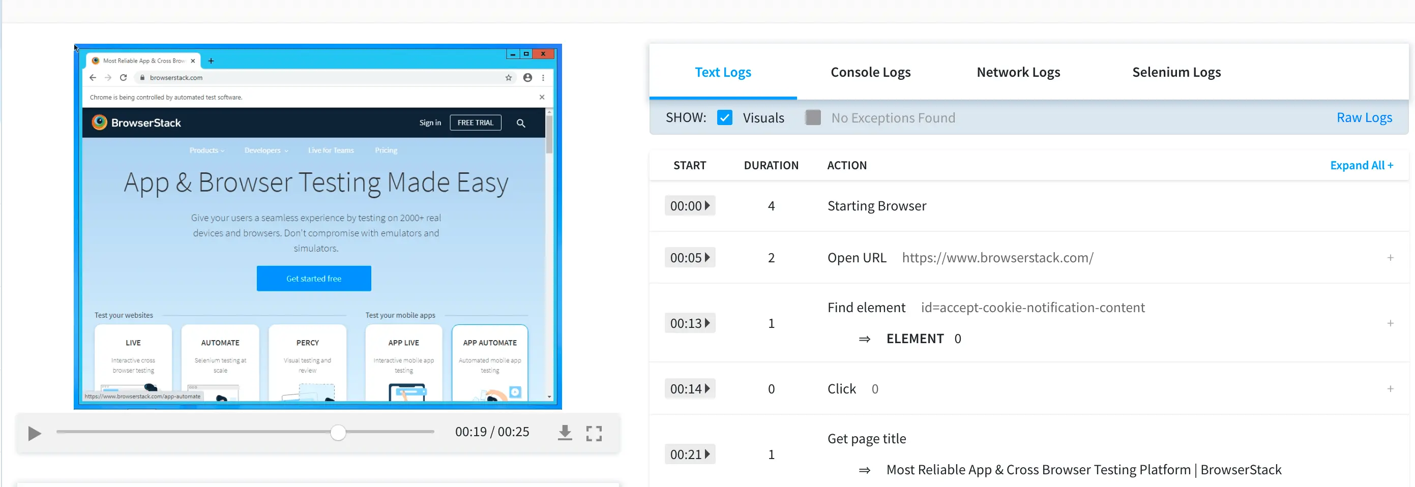 Video recordings on Automate Dashboard