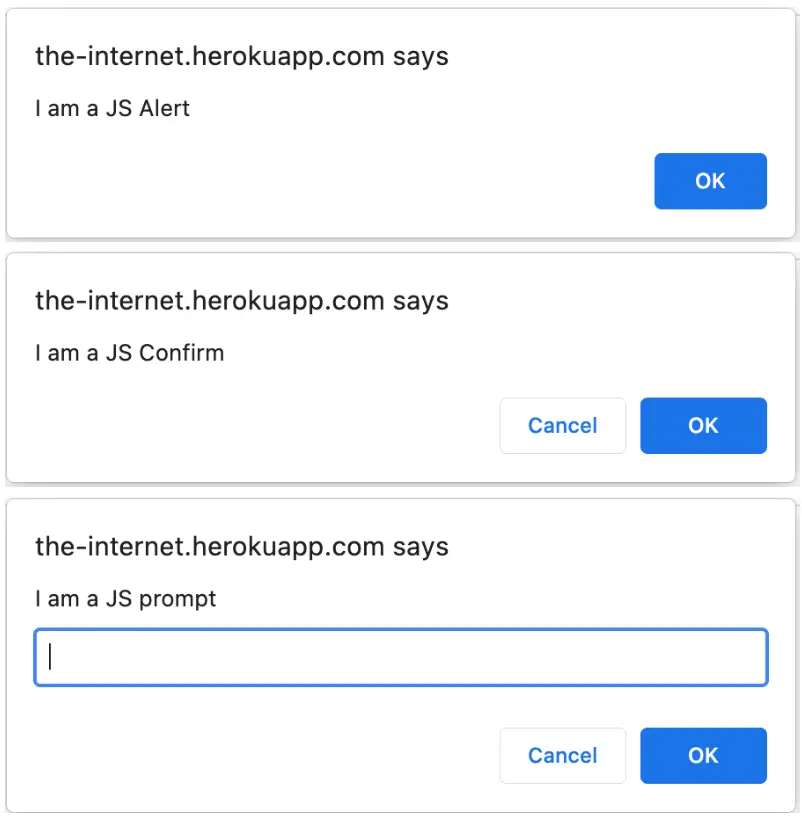 JS Alerts