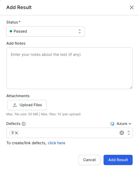 Click uplaod files to attach an attachment